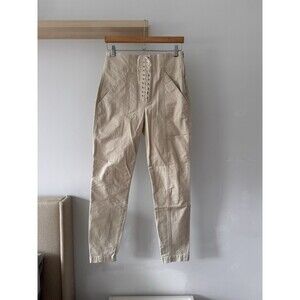 A.L.C. Kyle Front Lace Up Pants Chinos Womens Size 6 High Rise Cotton Crop Ankle